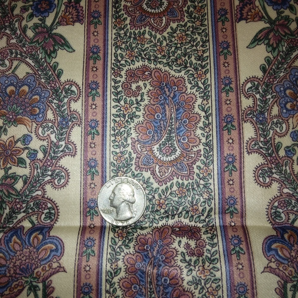 FABRIC Home Decor Fabric 1 yard by 54 inches, stripes of paisley in mauv…